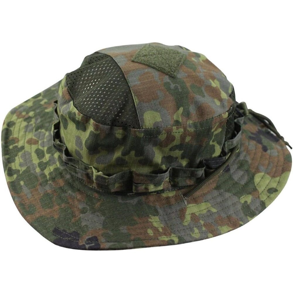 Unisex Camouflage Wide Brim Boonie Breathable Uv Protection Classic Bucket Hat